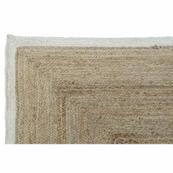 Kilimas DKD Home Decor Scandi Poliesteris Medvilnė Balta Šviesiai rudas Džiutas 120 x 180 x 1 cm,,,