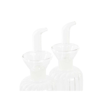 Aliejaus ir acto rinkinys DKD Home Decor 250 ml 14 x 7,5 x 21 cm Natūralus Skaidrus Akacija Borosilikatinis stiklas
