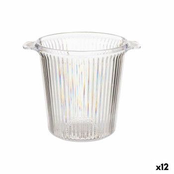 Ice Bucket Leknes CH26183 Transparent polystyrene Stripes 16,5 x 17 x 21 cm (12 Units)
