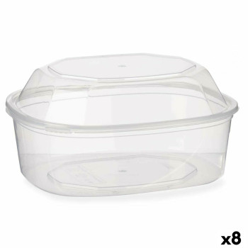 Taisnstūra Pusdienu kastīte ar Vāku Leknes BS1500ROIOV Caurspīdīgs polipropilēns 1,5 L 18 x 10,5 x 21,5 cm (8 gb.)