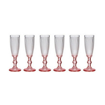 Šampano taurė Vivalto PR05720ZD/BHA6 PINK Rožinė Skaidrus stiklas 180 ml (6 vnt.)
