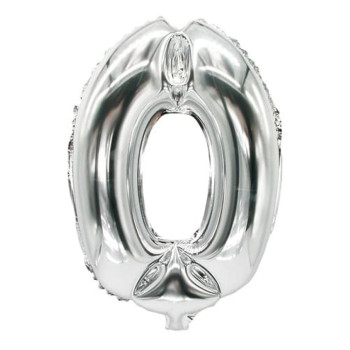"FOLLIJA BALONS ""0"" 35X20CM, SUDRABA KR., 0.012KG/IEP", Pap Star
