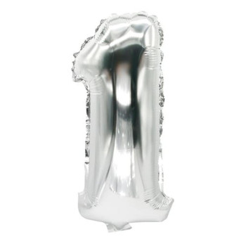 "FOLLIJA BALONS ""1"" 35X20CM, SUDRABA KR., 0.012KG/IEP", Pap Star