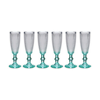 Šampano taurė Vivalto PR05720ZD/BHA6 Skaidrus Turkis stiklas 185 ml Taškai (6 vnt.)