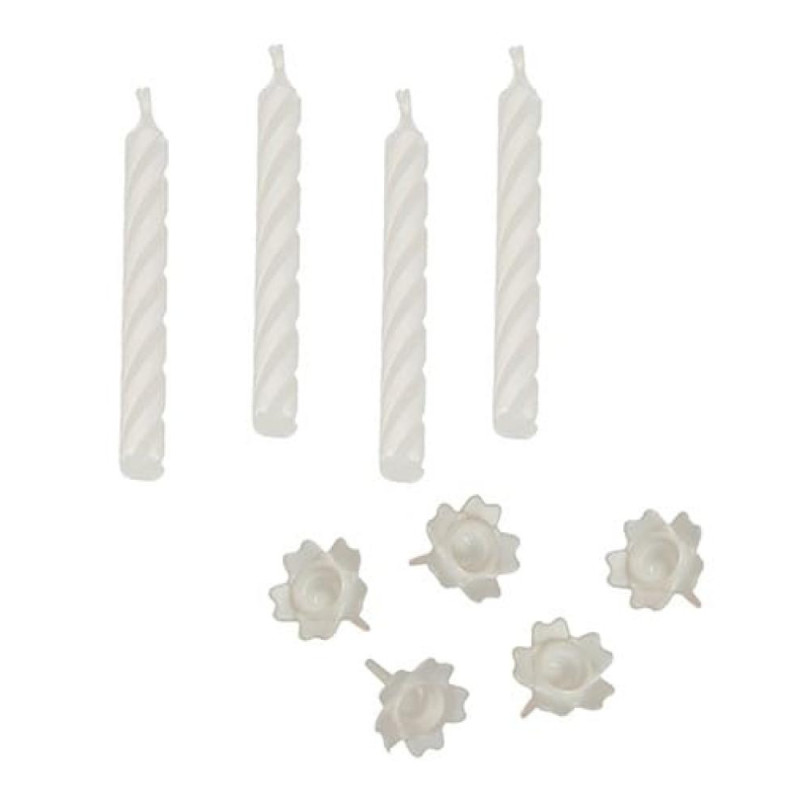 SVECĪTES TORTEI AR TURĒTĀJIEM 24PC.., WHITES, 0.043kg / iepak., Pap Star