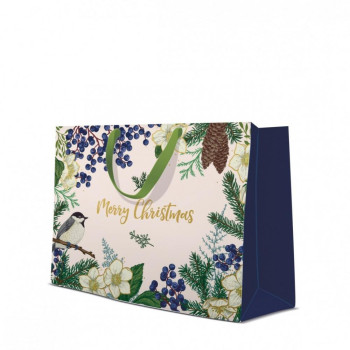 GIFT PACKAGE  HORIZONTAL 33.5X26.5X13CM CHRISTMAS SPARROW, Paw Decor Collection