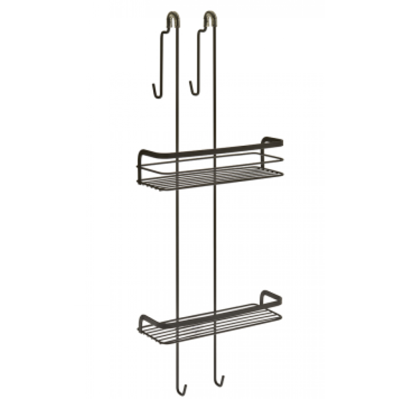 LAVA ORIGIN UZKARINĀMS PLAUKTS 22x12x70CM, 2-STĀVU, MELNS, NER.TĒR., TOUCH THERM PĀRKL., Metaltex
