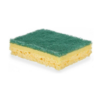Valytuvų rinkinys Abrazyvinis pluoštas Geltona Žalia Celiuliozė 9 x 5,5 x 2,5 cm (14 vnt.)