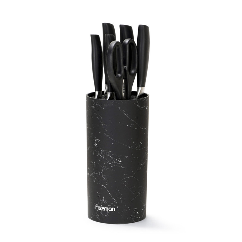 7 Pc Knife Set Miyamura With Plastic Block (3Cr14 Steel)