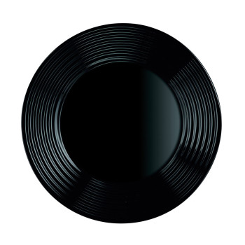 Plakans trauks Luminarc Harena Negro Melns Stikls 25 cm (24 gb.)