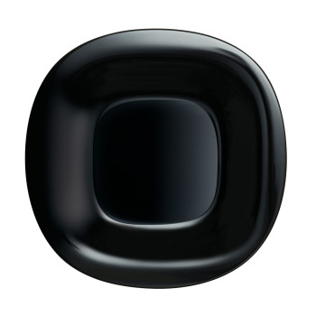 Plakans trauks Luminarc Carine Negro Melns Stikls Ø 26 cm (24 gb.)