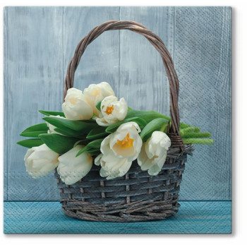 NAPKINS  33X33CM TULIPS IN THE BASKET, Paw Decor Collection
