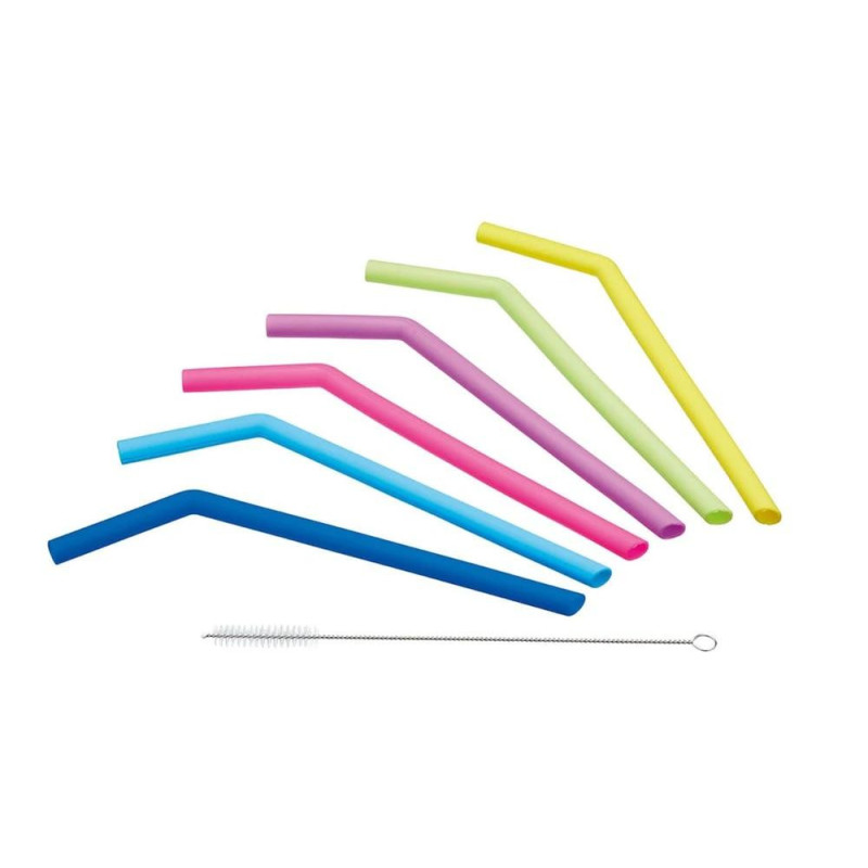 KITCHENCRAFT KOKTEIĻU SALMIŅI 25CM 6PC., BIRSTĪTE, SILIKONS, Kitchen Craft