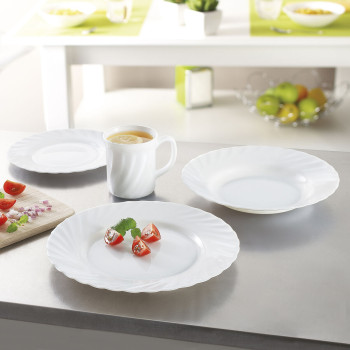 Pasniegšanas Plate Luminarc Trianon Balts Stikls (22 cm) (24 gb.)