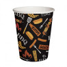BBQ PARTY BLACK PAPER  CUP S 250ML 10PC., Paw Decor Collection