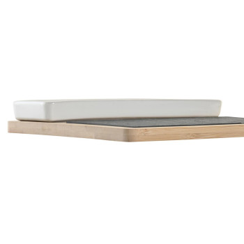 Rinkinys užkandžiams DKD Home Decor 24 x 7 x 2,5 cm Natūralus Juoda Lenta