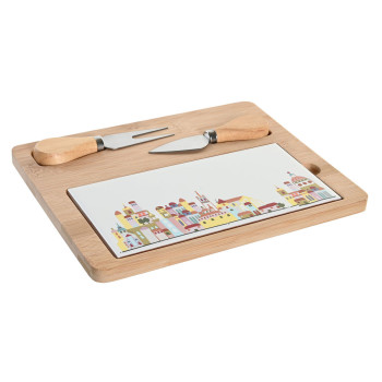 Комплект для аперитива DKD Home Decor 24,5 x 20 x 1,2 cm Красный Белый Разноцветный Керамика Cottage Дома