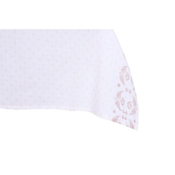 Staltiesė ir servetėlės DKD Home Decor 150 x 150 x 0,5 cm Rožinė Balta (2 vnt.),,,