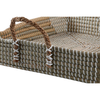 Kandikute komplekt DKD Home Decor Kollane Naturaalne 48 x 38 x 15 cm 52 x 38 x 15 cm (2 Ühikut)