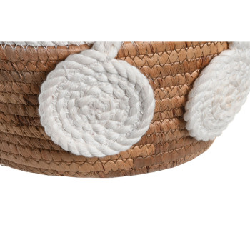 Lauakaunistus DKD Home Decor Valge Naturaalne Köis Looduslik kiud 29 x 29 x 14 cm 30 x 30 x 14 cm 32 x 32 x 14 cm,,,