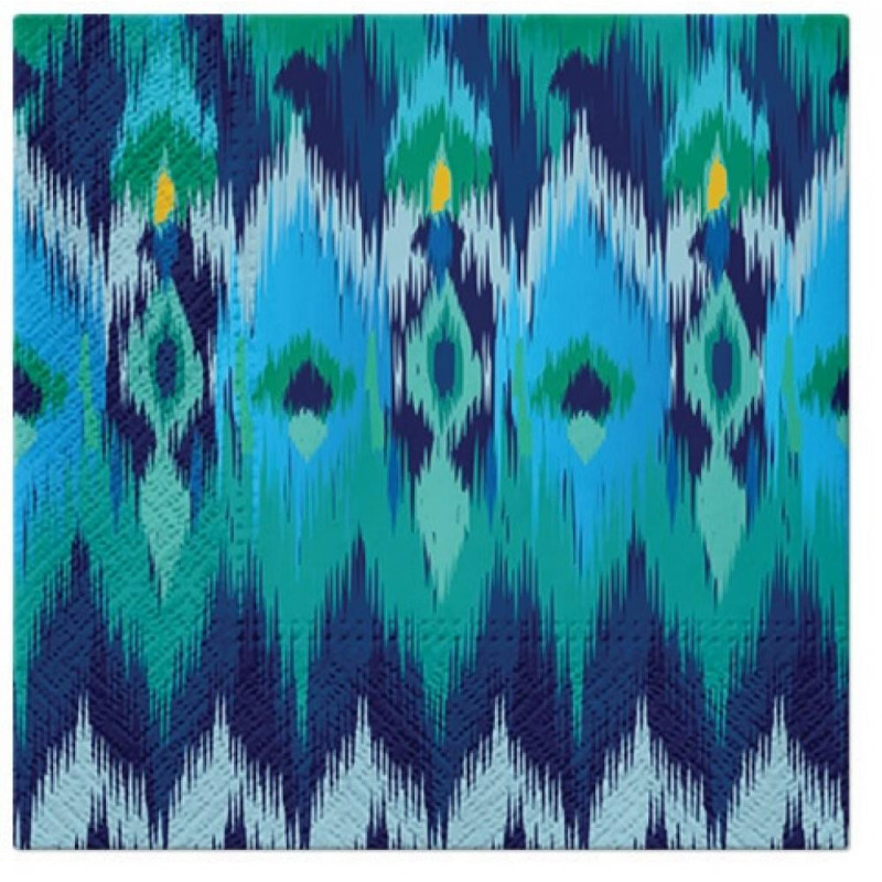 SALVETES 33X33CM PEACOCK FEATHERS, Paw Decor Collection