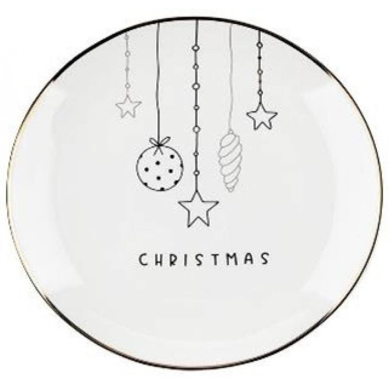 JINGLE BELLS ДЕСЕРТНАЯ  ТАРЕЛКА  20CM, PORCELĀNA, MPL Consulting