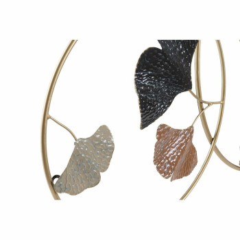 Sienų dekoracija DKD Home Decor Auksinis Metalinis Degtas molis Augalo lapas (103,5 x 7 x 67 cm),,,