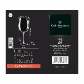 Veiniklaasi komplekt Chef & Sommelier Reveal Up Läbipaistev Klaas 550 ml (6 Ühikut)