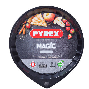 Koogivorm Pyrex Magic Must Metall Lame Ringjas Ø 30 cm 6 Ühikut