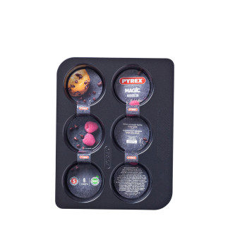 Форма для Кексов Pyrex Magic Чёрный 24 x 18 x 3 cm (6 штук)