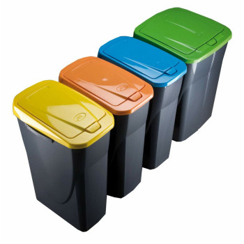 Rūšiavimo šiukšlių dėžė Mondex Ecobin Geltona Su dangteliu,,,