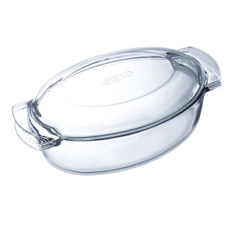 Ahjuvorm Pyrex Classic Vidrio Läbipaistev Klaas Ovaalne 39 x 23 x 15 cm Kaanega (3 Ühikut)