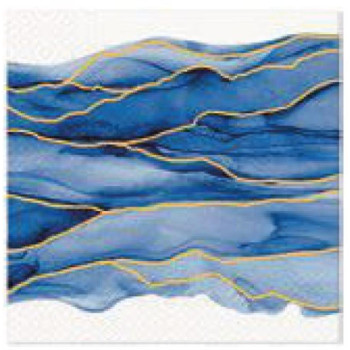 NAPKINS  33X33CM WATERCOLOR WAVES, Paw Decor Collection