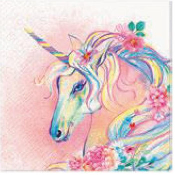 NAPKINS  33X33CM UNICORN FLOWER HEAD, Paw Decor Collection