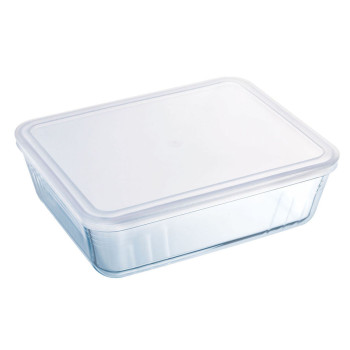 Nelinurkne Kaanega Lõunasöögikarp Pyrex Cook & Freeze 19 x 14 x 5 cm 800 ml Läbipaistev Silikoon Klaas (6 Ühikut)