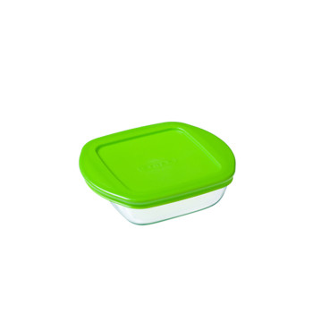 kandiline lõunasöögi karp kaanega Pyrex Cook & Store Roheline 1 L 20 x 17 x 5,5 cm Silikoon Klaas (6 Ühikut)