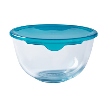 ümmargune lõunasöögi karp kaanega Pyrex Cook & Store Sinine 15 x 15 x 8 cm 500 ml Silikoon Klaas (6 Ühikut)