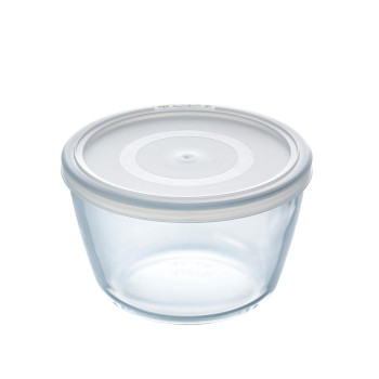 ümmargune lõunasöögi karp kaanega Pyrex Cook & Freeze 1,1 L 15 x 15 x 10 cm Läbipaistev Silikoon Klaas (4 Ühikut)