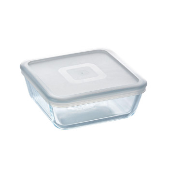 kandiline lõunasöögi karp kaanega Pyrex Cook&freeze Läbipaistev Klaas Silikoon 850 ml 15 x 15 x 6 cm (6 Ühikut)