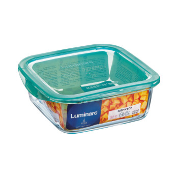 Kvadratinė pietų dėžutė su dangteliu Luminarc Keep'n Lagon 760 ml 13 x 6 cm Turkis stiklas (6 vnt.)