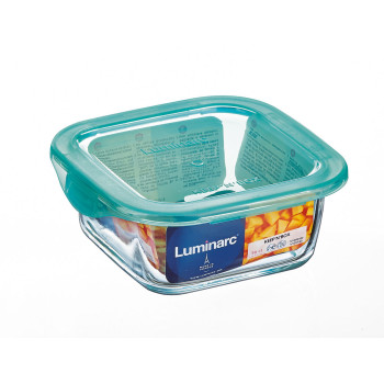Kvadratinė pietų dėžutė su dangteliu Luminarc Keep'n Lagon 15,6 x 6,6 cm Turkis 1,22 L stiklas (6 vnt.)