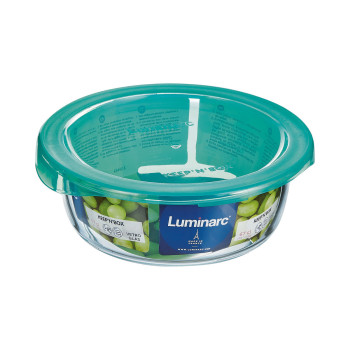 Apvali pietų dėžutė su dangteliu Luminarc Keep'n Lagon 13,5 x 6 cm Turkis 680 ml stiklas (6 vnt.)