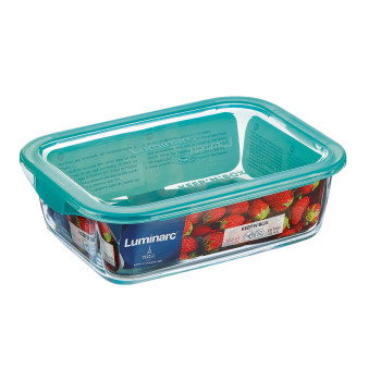 Stačiakampė priešpiečių dėžutė su dangteliu Luminarc Keep'n Lagon 12 x 8,5 x 5,4 cm Turkis 380 ml stiklas (6 vnt.)