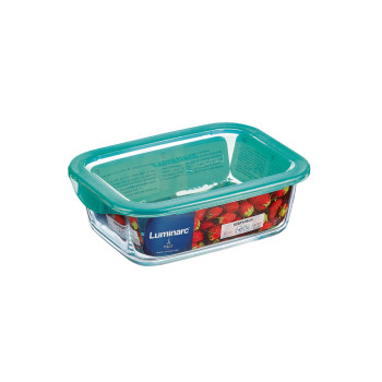 Stačiakampė priešpiečių dėžutė su dangteliu Luminarc Keep'n Lagon Turkis 1,97 l 22 x 15,6 x 7,2 cm stiklas (6 vnt.)
