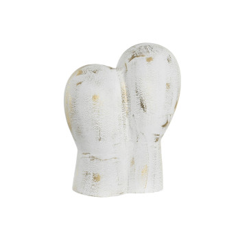 Dekoratyvinė figūrėlė DKD Home Decor 23 x 10 x 30 cm Veidas Auksinis Aliuminis Balta,,,