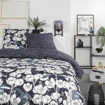 Duvet cover set TODAY Mawira Navy Blue Double bed 260 x 240 cm Floral,,,
