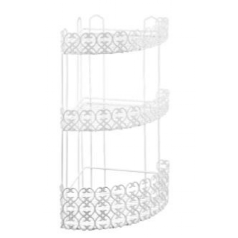 FLORENZ STŪRA PLAUKTS 25X25X51CM 3-STĀVU, PLASTIKĀTA PĀRKL., Metaltex