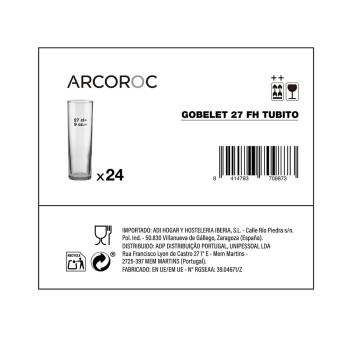 Stiklinių rinkinys Arcoroc Tubito Skaidrus stiklas 270 ml Vamzdis 24 vnt.