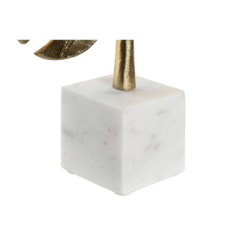 Dekoratyvinė figūrėlė DKD Home Decor 28 x 7,5 x 47 cm Auksinis Balta Tropinis Augalo lapas,,,