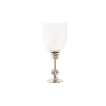 Žvakidė DKD Home Decor 16 x 16 x 41 cm Sidabras Aliuminis Akrilas,,,